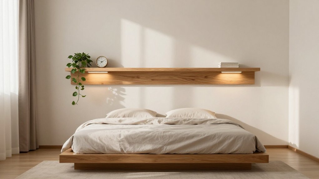 overhead shelf replaces nightstands