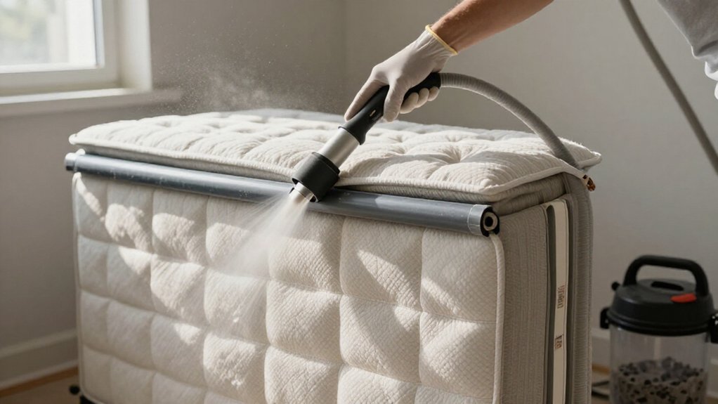 vacuum seams mattress carefully